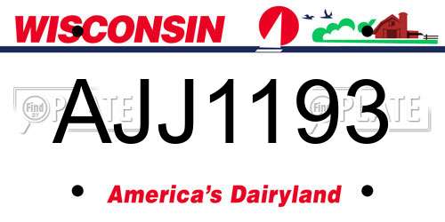 AJJ1193 Wisconsin License Plate