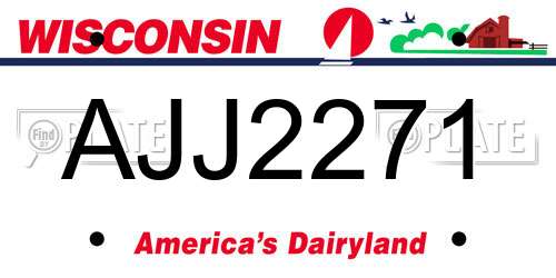 AJJ2271 Wisconsin License Plate