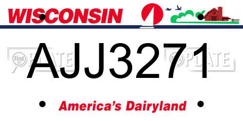 AJJ3271 Wisconsin License Plate
