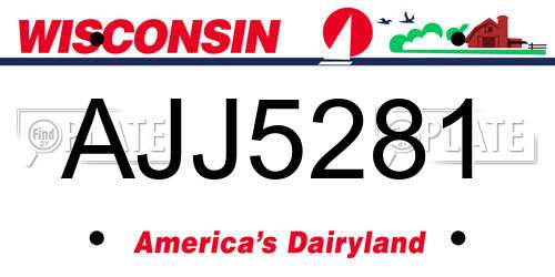AJJ5281 Wisconsin License Plate