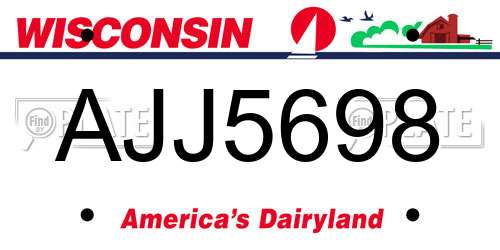 AJJ5698 Wisconsin License Plate