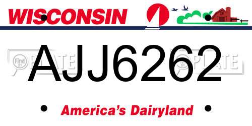 AJJ6262 Wisconsin License Plate