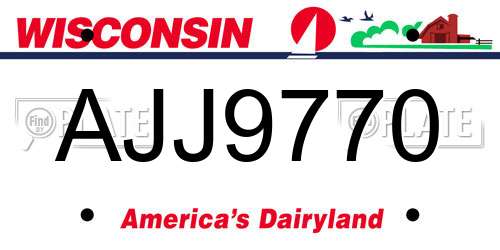 AJJ9770 Wisconsin License Plate