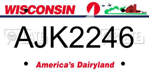 AJK2246 Wisconsin License Plate