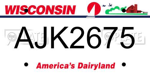 AJK2675 Wisconsin License Plate