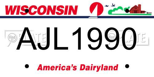 AJL1990 Wisconsin License Plate