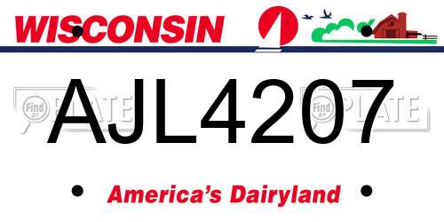 AJL4207 Wisconsin License Plate