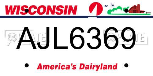 AJL6369 Wisconsin License Plate
