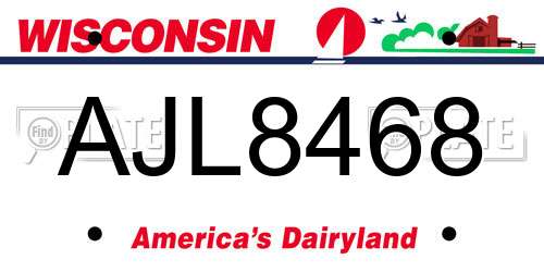 AJL8468 Wisconsin License Plate