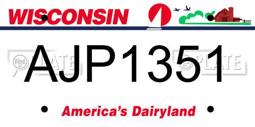 AJP1351 Wisconsin License Plate