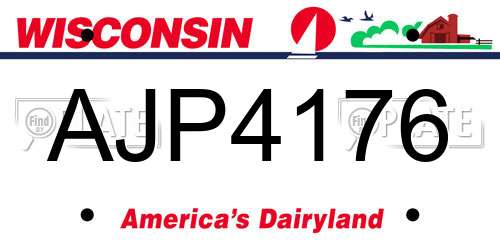 AJP4176 Wisconsin License Plate