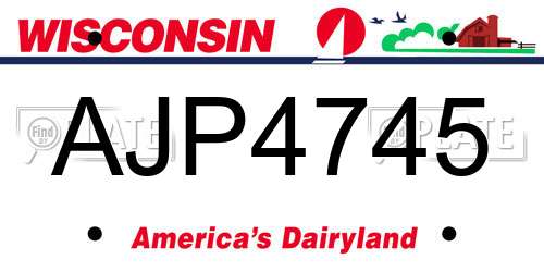 AJP4745 Wisconsin License Plate