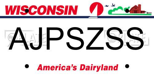 AJPSZSS Wisconsin License Plate