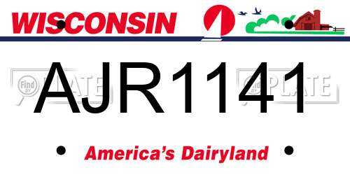 AJR1141 Wisconsin License Plate