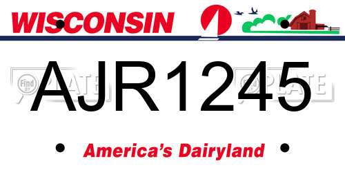 AJR1245 Wisconsin License Plate