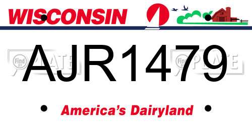 AJR1479 Wisconsin License Plate