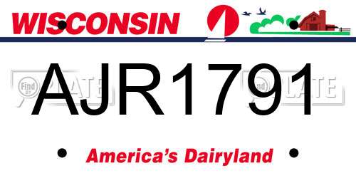 AJR1791 Wisconsin License Plate