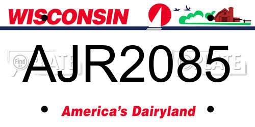 AJR2085 Wisconsin License Plate