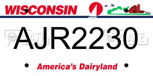 AJR2230 Wisconsin License Plate
