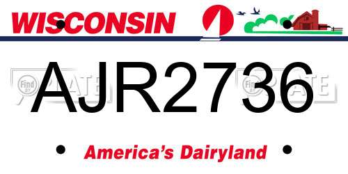 AJR2736 Wisconsin License Plate