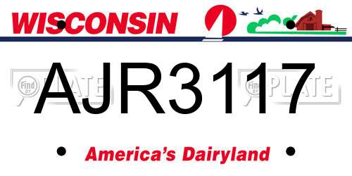AJR3117 Wisconsin License Plate