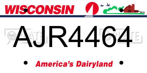 AJR4464 Wisconsin License Plate