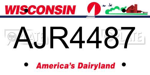 AJR4487 Wisconsin License Plate