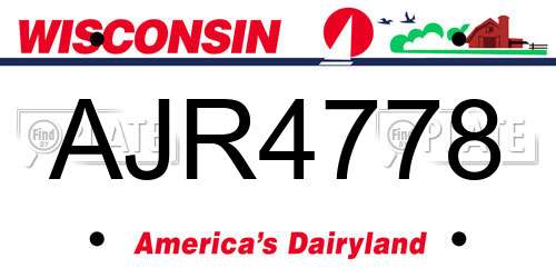 AJR4778 Wisconsin License Plate