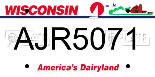 AJR5071 Wisconsin License Plate