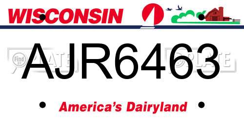 AJR6463 Wisconsin License Plate