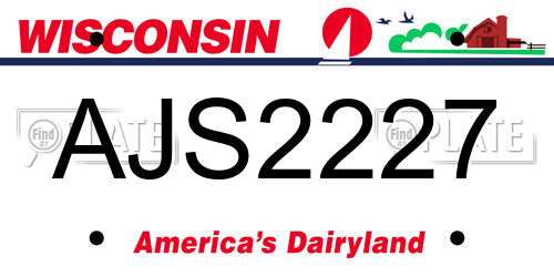 AJS2227 Wisconsin License Plate