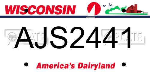 AJS2441 Wisconsin License Plate
