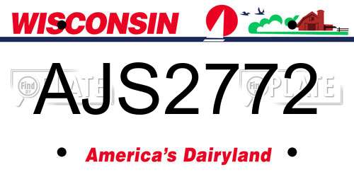 AJS2772 Wisconsin License Plate