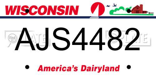 AJS4482 Wisconsin License Plate