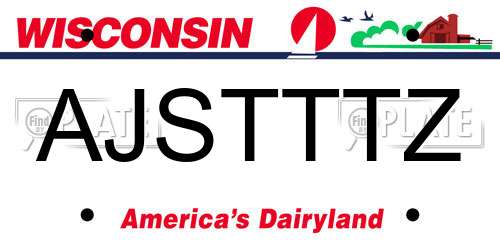 AJSTTTZ Wisconsin License Plate
