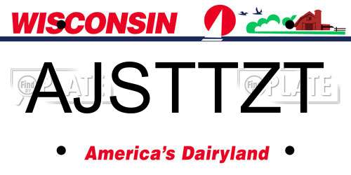 AJSTTZT Wisconsin License Plate