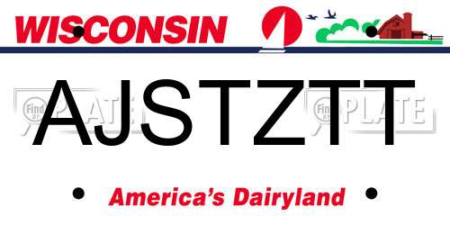 AJSTZTT Wisconsin License Plate