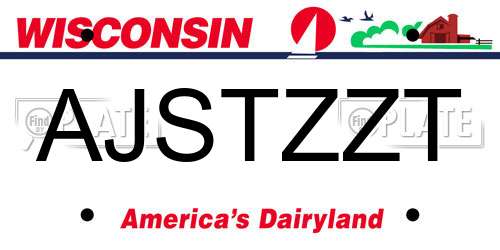 AJSTZZT Wisconsin License Plate