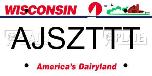 AJSZTTT Wisconsin License Plate