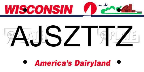 AJSZTTZ Wisconsin License Plate