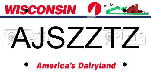 AJSZZTZ Wisconsin License Plate