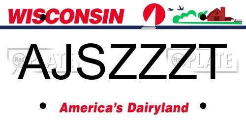AJSZZZT Wisconsin License Plate