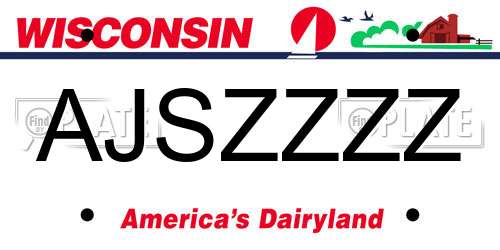 AJSZZZZ Wisconsin License Plate