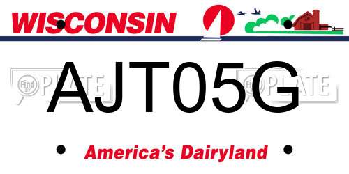 AJT05G Wisconsin License Plate