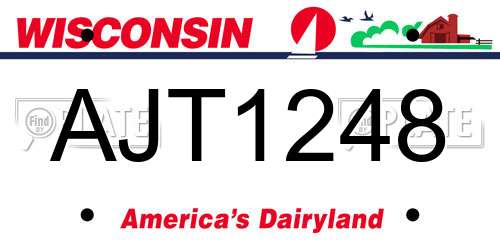 AJT1248 Wisconsin License Plate