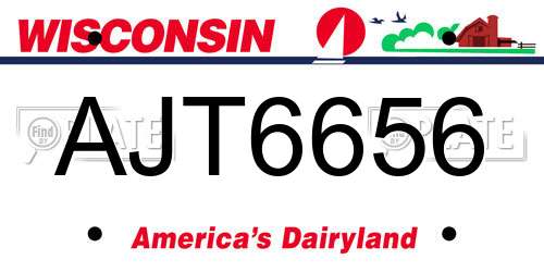 AJT6656 Wisconsin License Plate