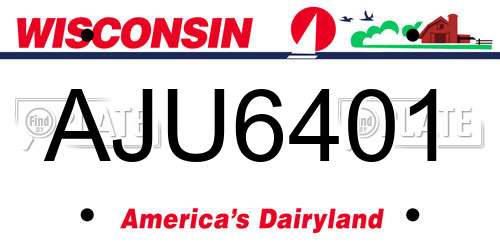 AJU6401 Wisconsin License Plate