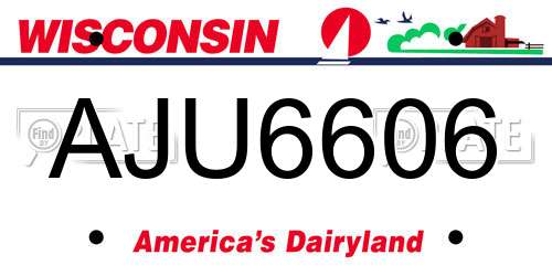 AJU6606 Wisconsin License Plate