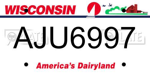 AJU6997 Wisconsin License Plate