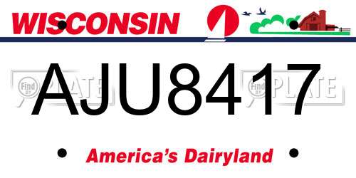 AJU8417 Wisconsin License Plate